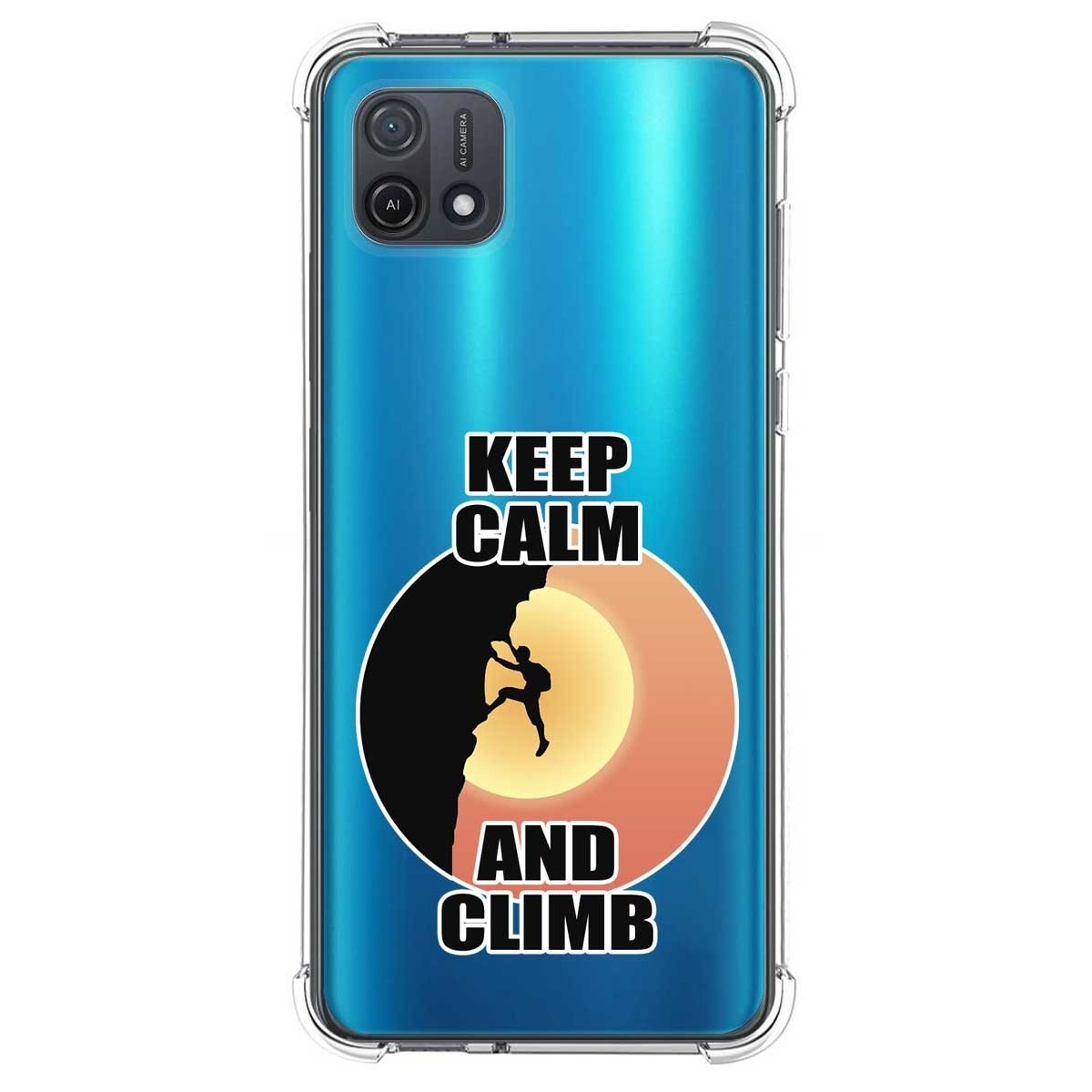 Funda Silicona Antigolpes para Oppo A16K diseño Hombre Escalada Dibujos