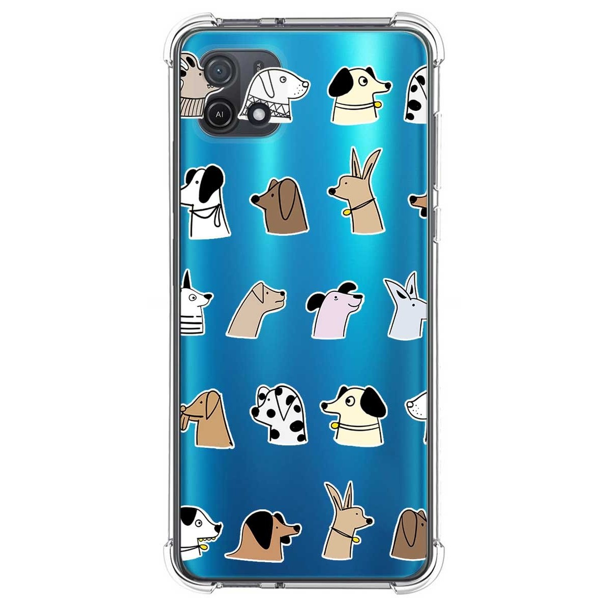 Funda Silicona Antigolpes para Oppo A16K diseño Perros Dibujos