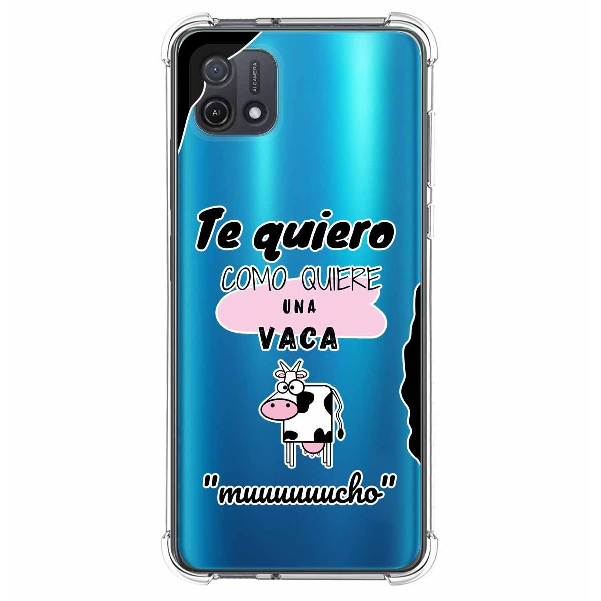 Funda Silicona Antigolpes para Oppo A16K diseño Vaca Dibujos