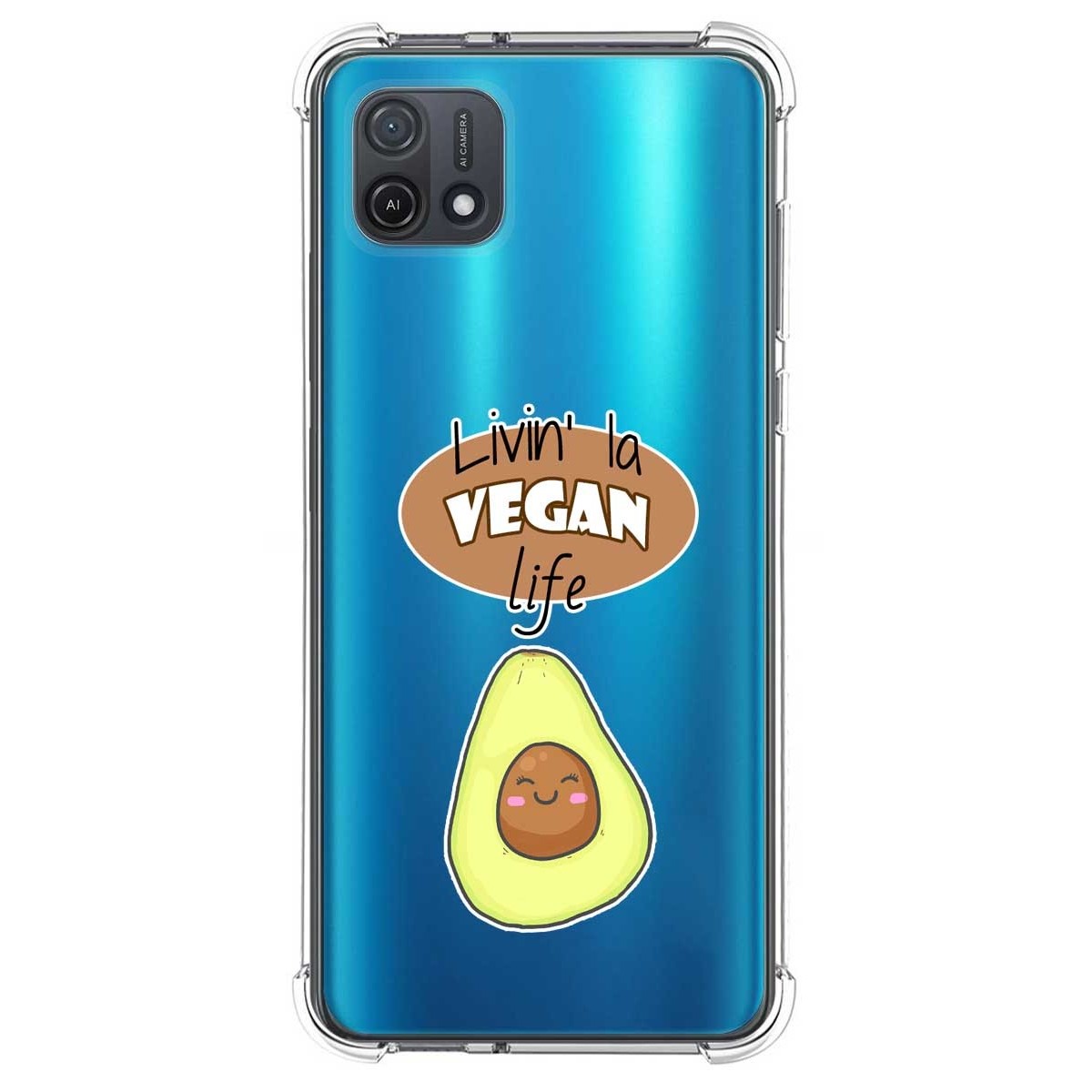 Funda Silicona Antigolpes para Oppo A16K diseño Vegan Life Dibujos