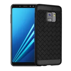 Funda Gel Tpu Tipo Grid Negra para Samsung Galaxy A8 (2018)