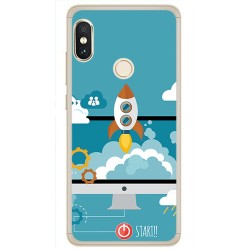 Funda Gel Tpu para Xiaomi Redmi Note 5 / Note 5 Pro Diseño Cohete Dibujos