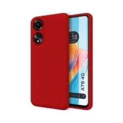 Funda Silicona Líquida Ultra Suave para Oppo A78 4G color Roja