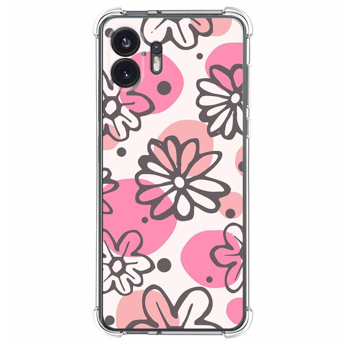 Nothing Phone 2 5G Funda Gel Tpu Silicona transparente dibujo Flores  02