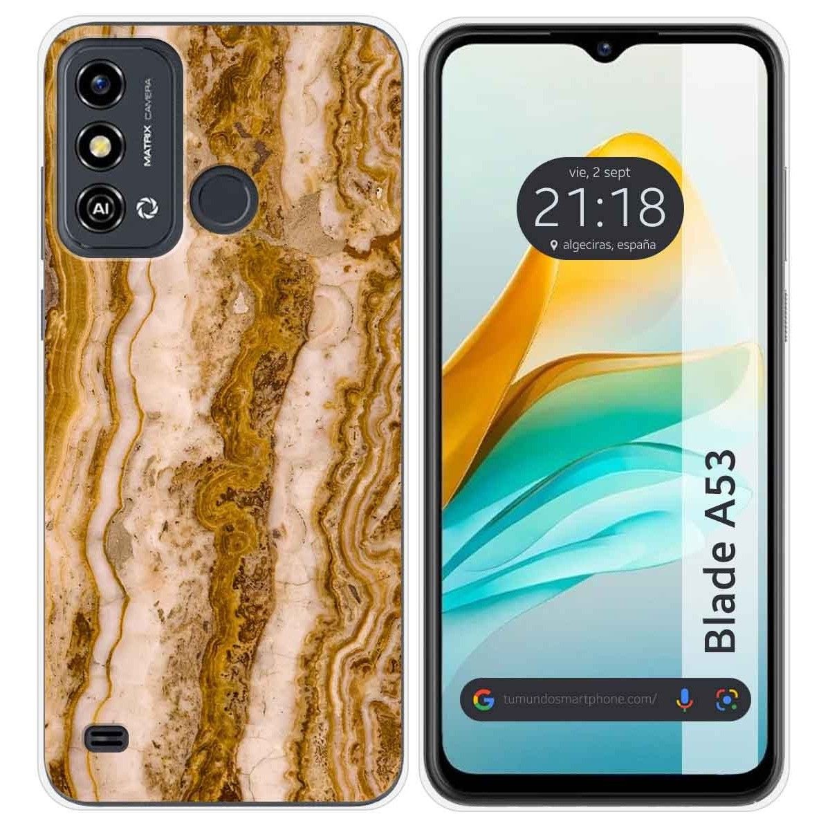 Funda Silicona para ZTE Blade A53 diseño Mármol 10 Dibujos