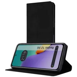 Funda libro de Polipiel con tarjetero para Xiaomi Redmi 12 5G color Negra