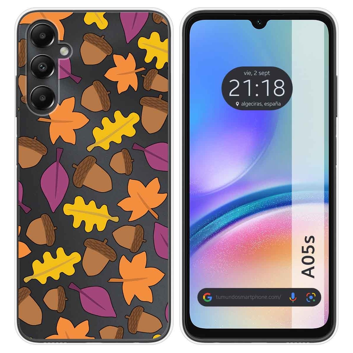 Funda Silicona Transparente para Samsung Galaxy A05s diseño Otoño Dibujos