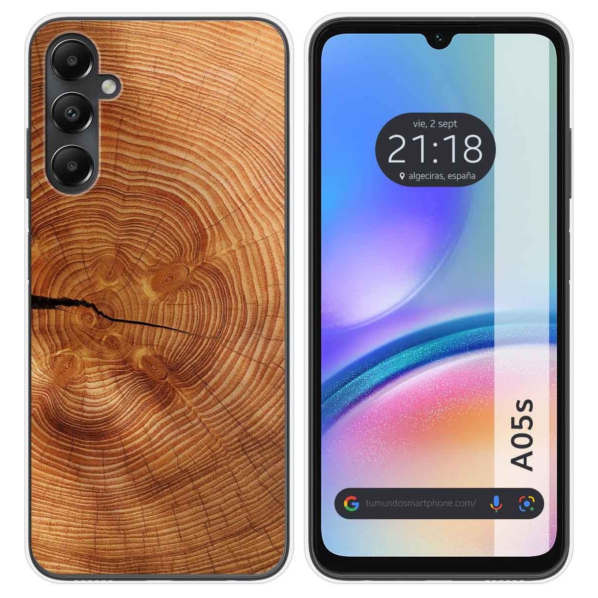 Funda Silicona para Samsung Galaxy A05s diseño Madera 04 Dibujos