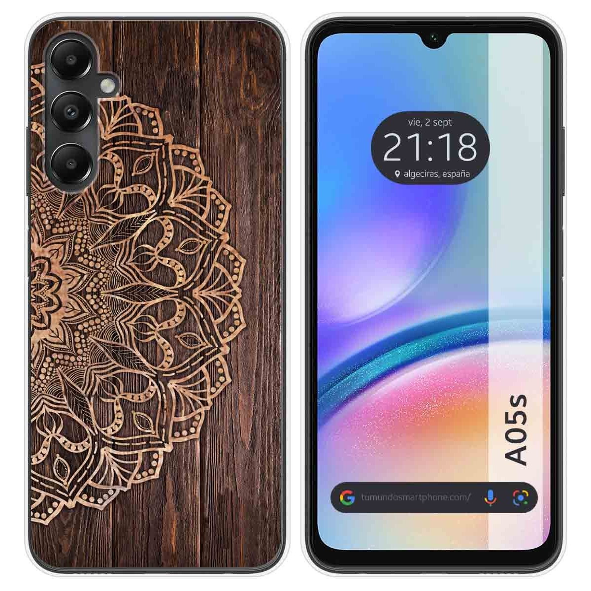 Funda Silicona para Samsung Galaxy A05s diseño Madera 06 Dibujos