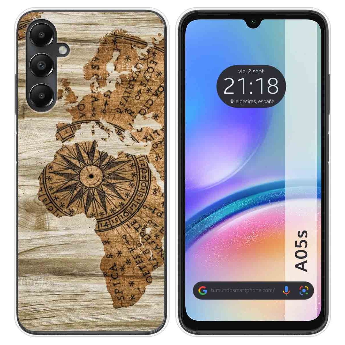 Funda Silicona para Samsung Galaxy A05s diseño Madera 07 Dibujos