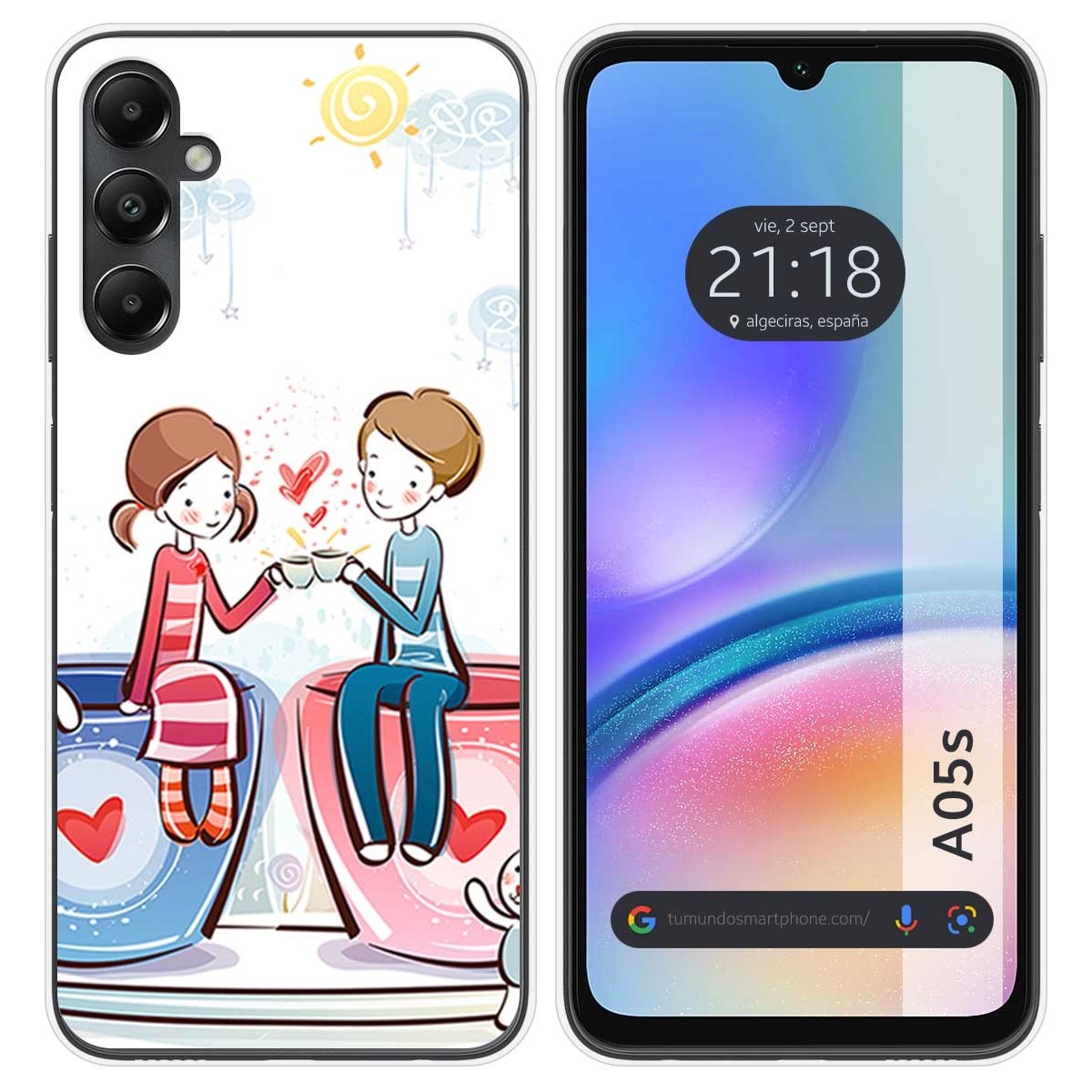 Funda Silicona para Samsung Galaxy A05s diseño Café Dibujos