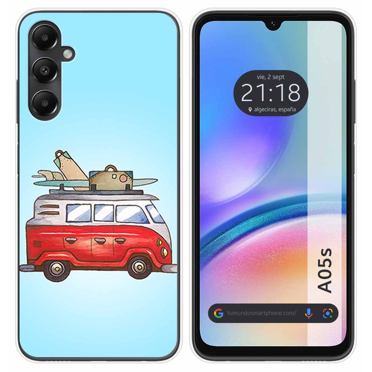 Funda Silicona para Samsung Galaxy A05s diseño Furgoneta Dibujos