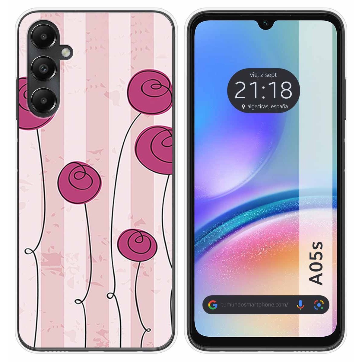 Funda Silicona para Samsung Galaxy A05s diseño Flores Vintage Dibujos