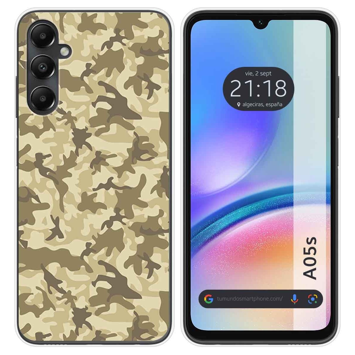 Funda Silicona para Samsung Galaxy A05s diseño Sand Camuflaje Dibujos