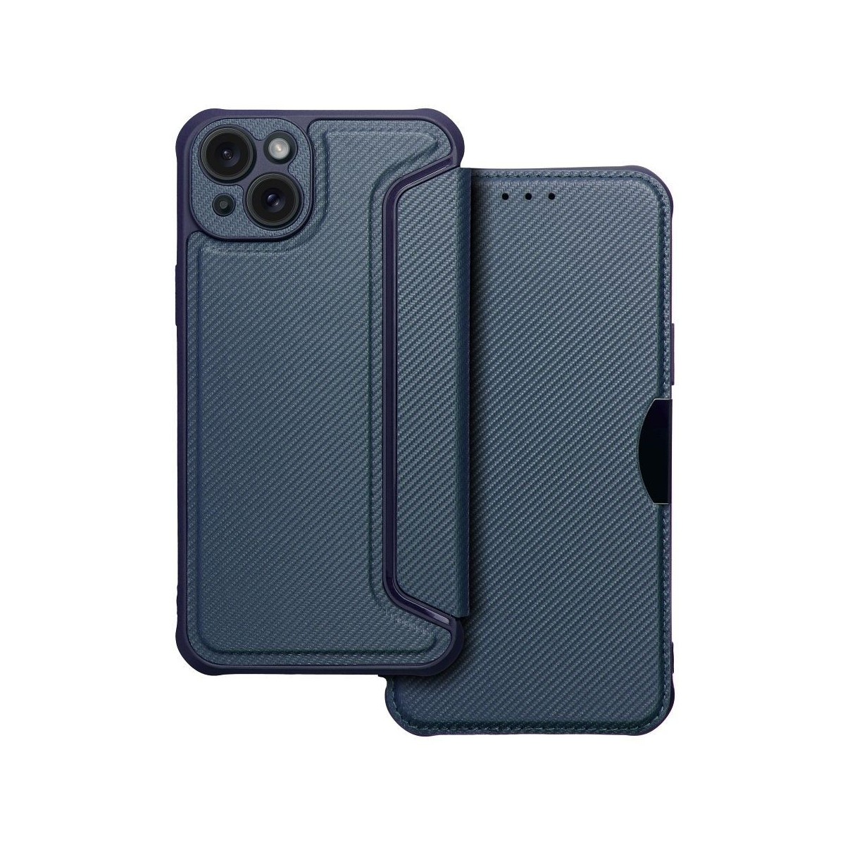 Funda Libro Magnética Antigolpes para Iphone 15 Plus (6.7) color Azul