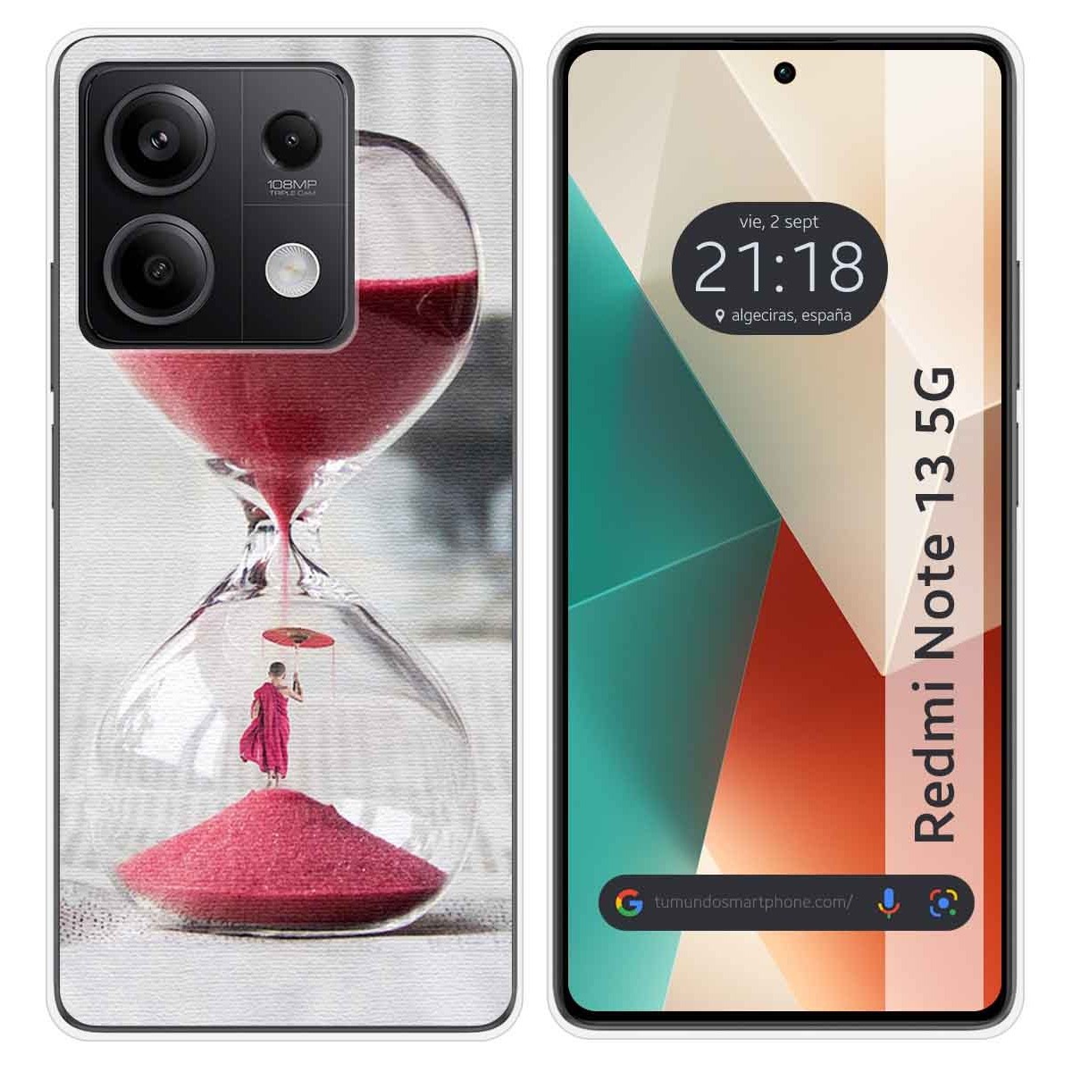 Xiaomi Redmi Note 13 5G Funda Gel Tpu Silicona dibujo Reloj Envio