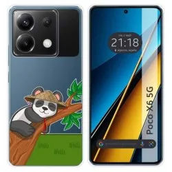 Funda Silicona Transparente para Xiaomi Poco X6 5G diseño Panda Dibujos