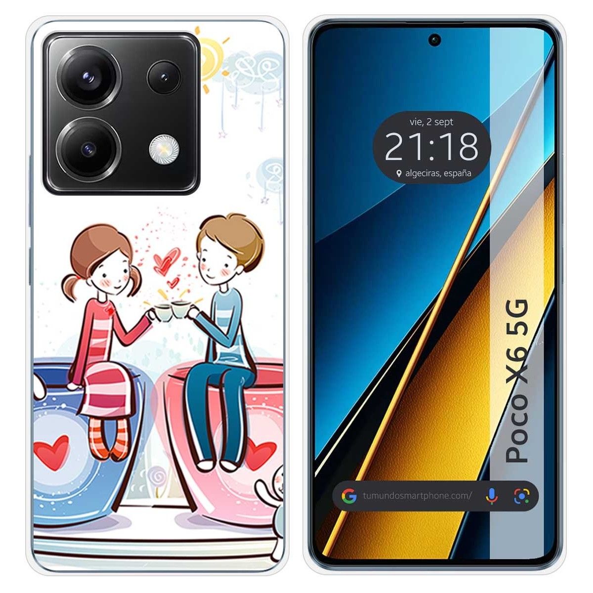 Funda Silicona para Xiaomi Poco X6 5G diseño Café Dibujos