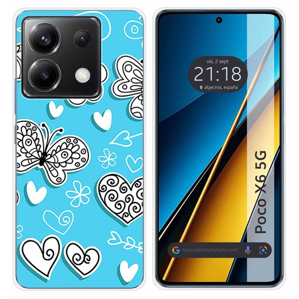 Funda Silicona para Xiaomi Poco X6 5G diseño Mariposas Dibujos