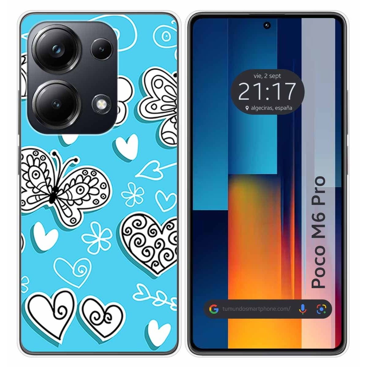 Funda Silicona para Xiaomi Poco M6 Pro 4G diseño Mariposas Dibujos