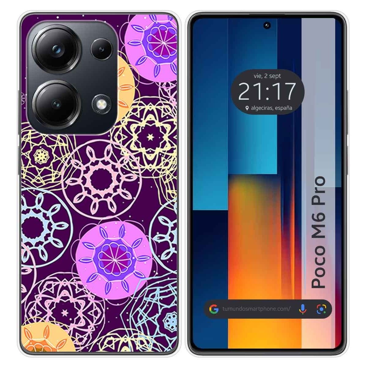 Funda Silicona para Xiaomi Poco M6 Pro 4G diseño Radial Dibujos