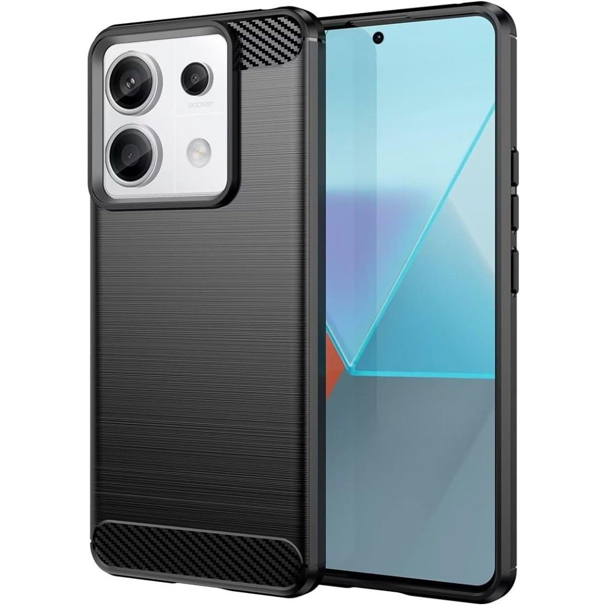 Funda Gel Tpu Tipo Carbon Negra para Xiaomi Poco X6 5G