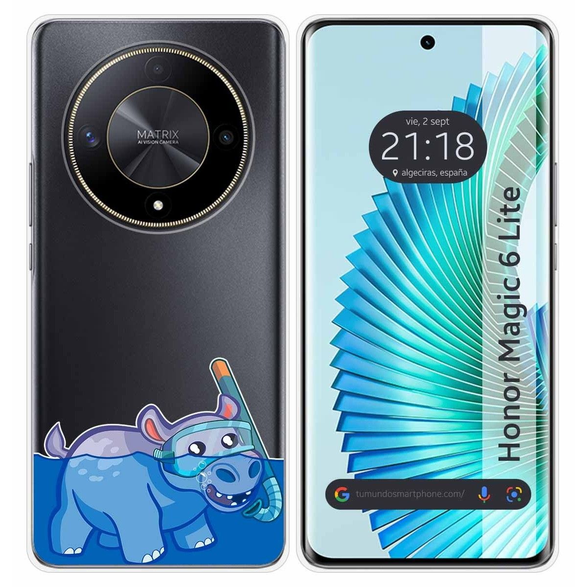 Funda Silicona Transparente para Huawei Honor Magic 6 Lite 5G diseño Hipo Dibujos