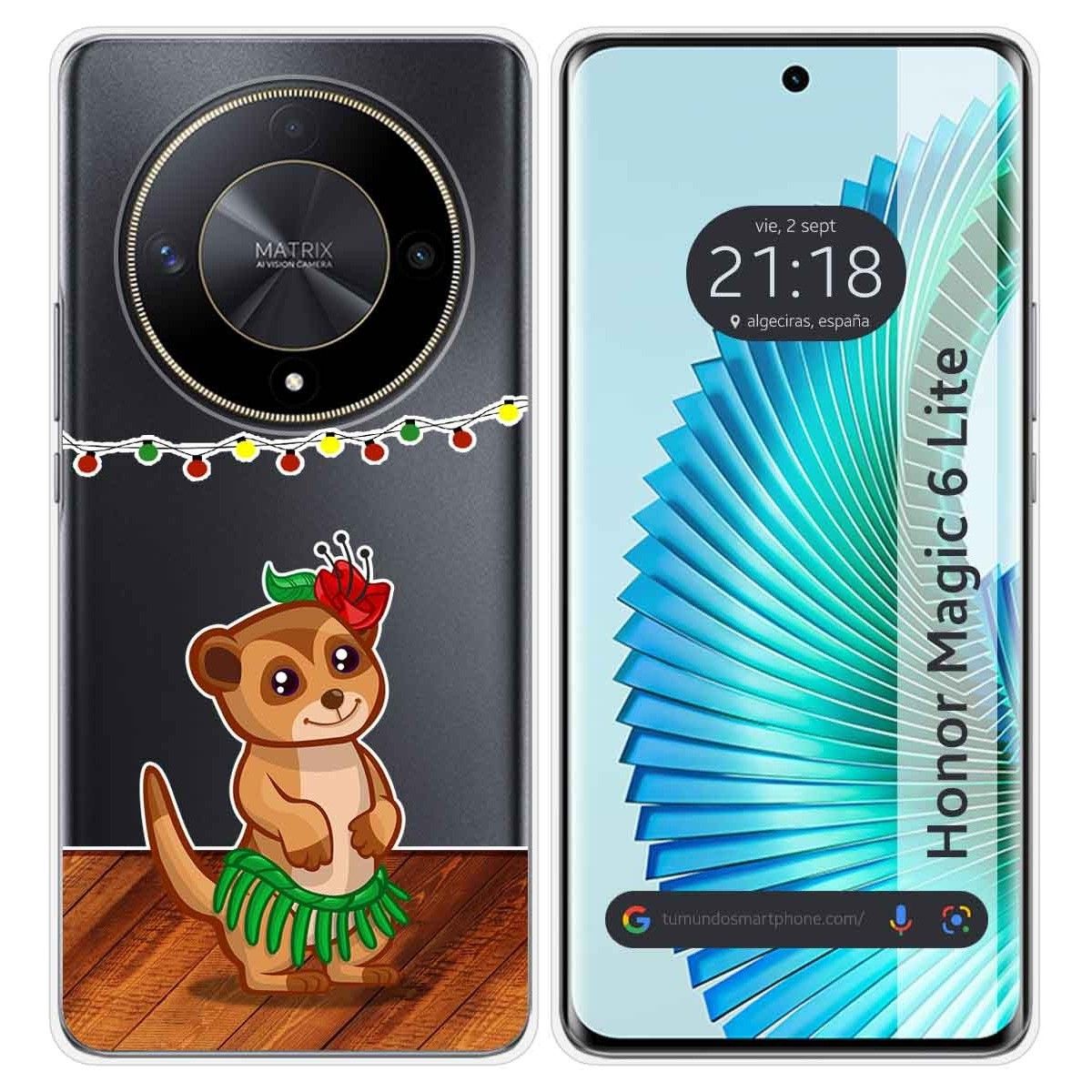 Funda Silicona Transparente para Huawei Honor Magic 6 Lite 5G diseño Suricata Dibujos