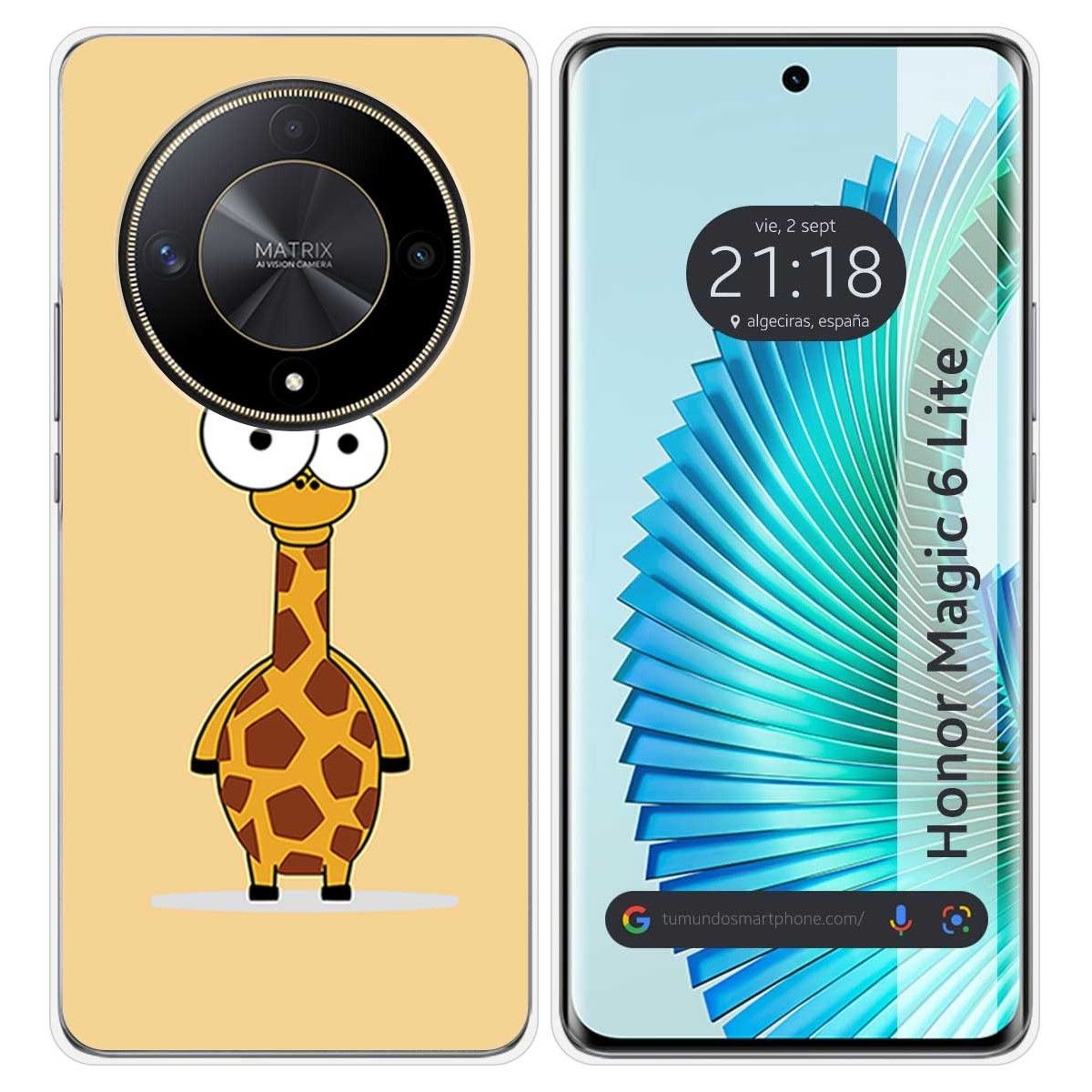 Funda Silicona para Huawei Honor Magic 6 Lite 5G diseño Jirafa Dibujos