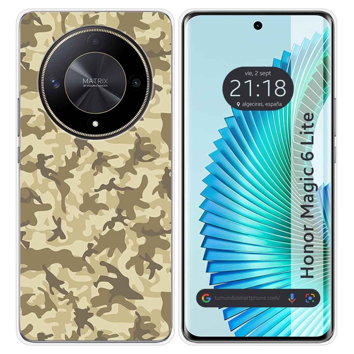 Funda Silicona para Huawei Honor Magic 6 Lite 5G diseño Sand Camuflaje Dibujos