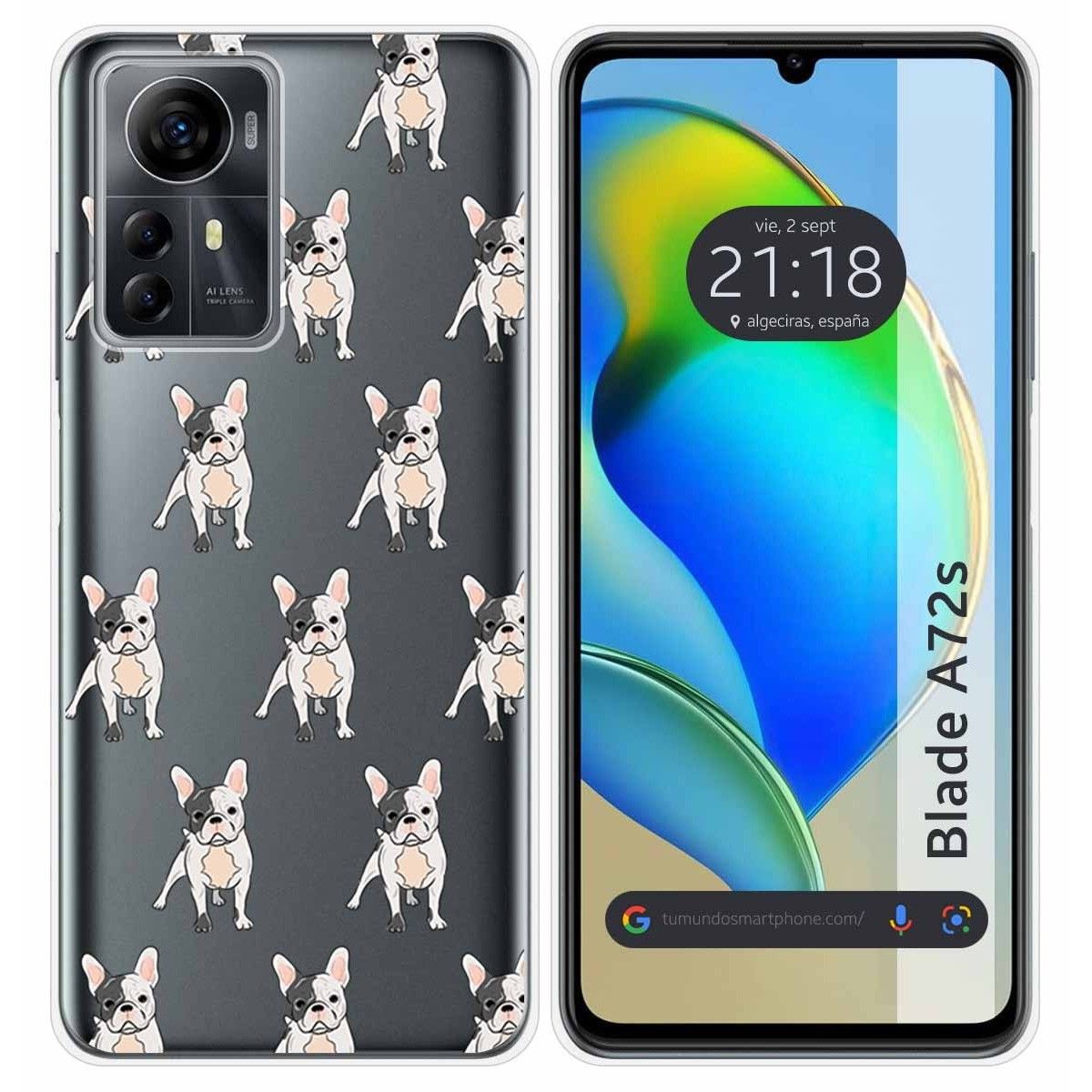 Funda Silicona para Zte Blade A72s diseño Perros 12 Dibujos