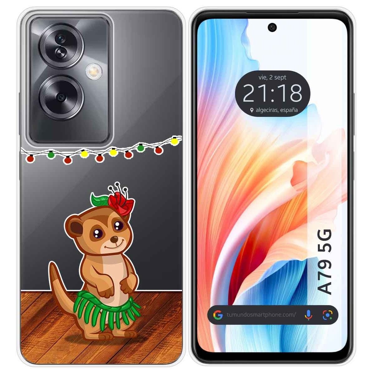 Funda Silicona Transparente para Oppo A79 5G diseño Suricata Dibujos