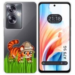 Funda Silicona Transparente para Oppo A79 5G diseño Tigre Dibujos