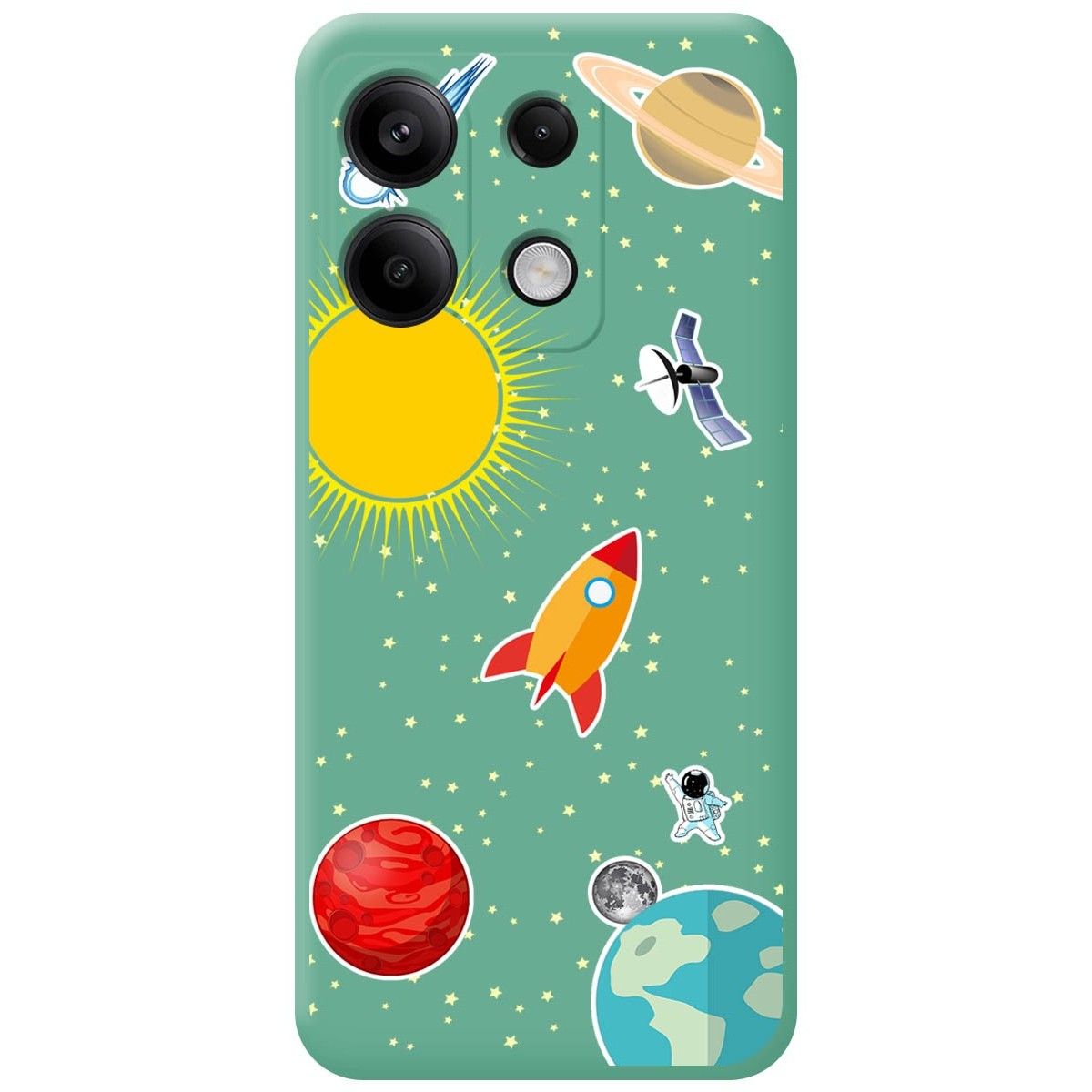 Funda Silicona Líquida Verde para Xiaomi Poco X6 5G diseño Espacio Dibujos