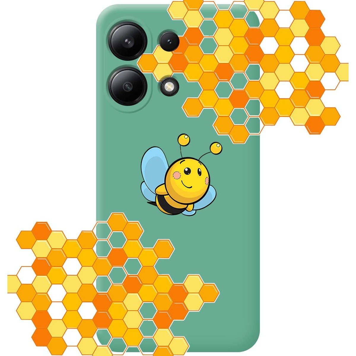 Funda Silicona Líquida Verde para Xiaomi Redmi Note 13 4G diseño Abeja Dibujos