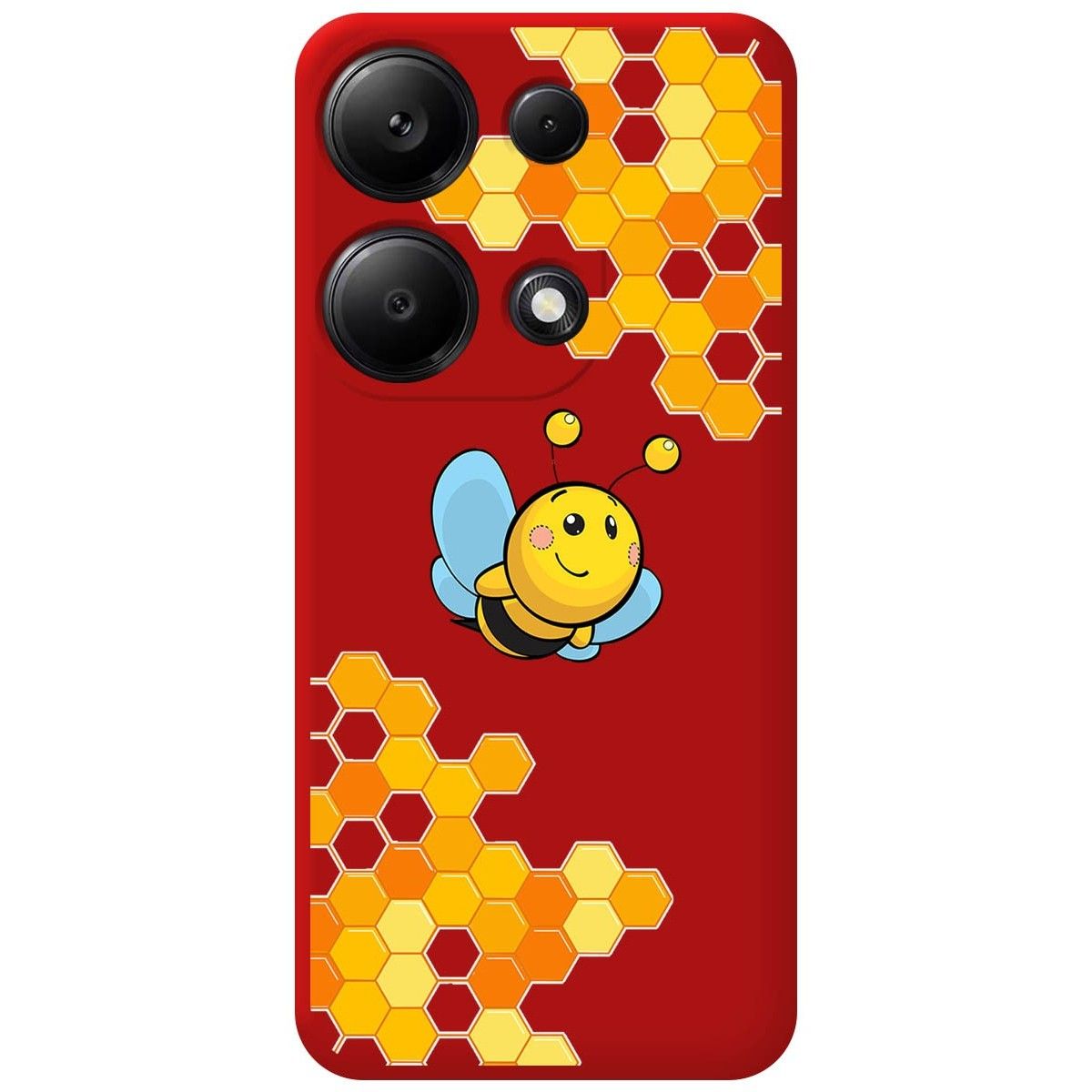 Funda Silicona Líquida Roja para Xiaomi Redmi Note 13 Pro 4G diseño Abeja Dibujos