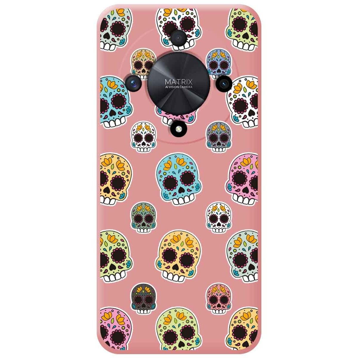 Funda Silicona Líquida Rosa para Huawei Honor Magic 6 Lite 5G diseño Catrina Dibujos