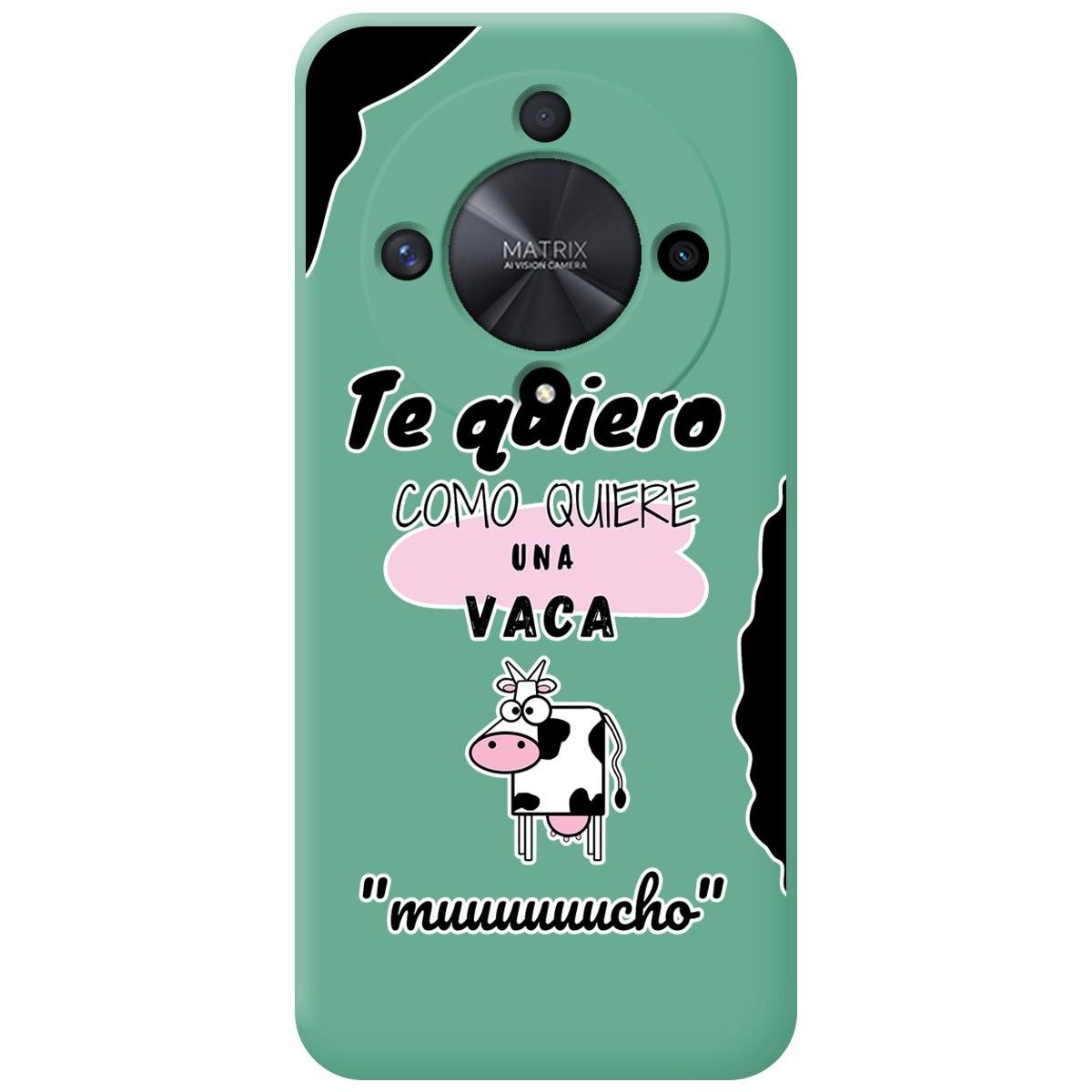 Funda Silicona Líquida Verde para Huawei Honor Magic 6 Lite 5G diseño Vaca Dibujos