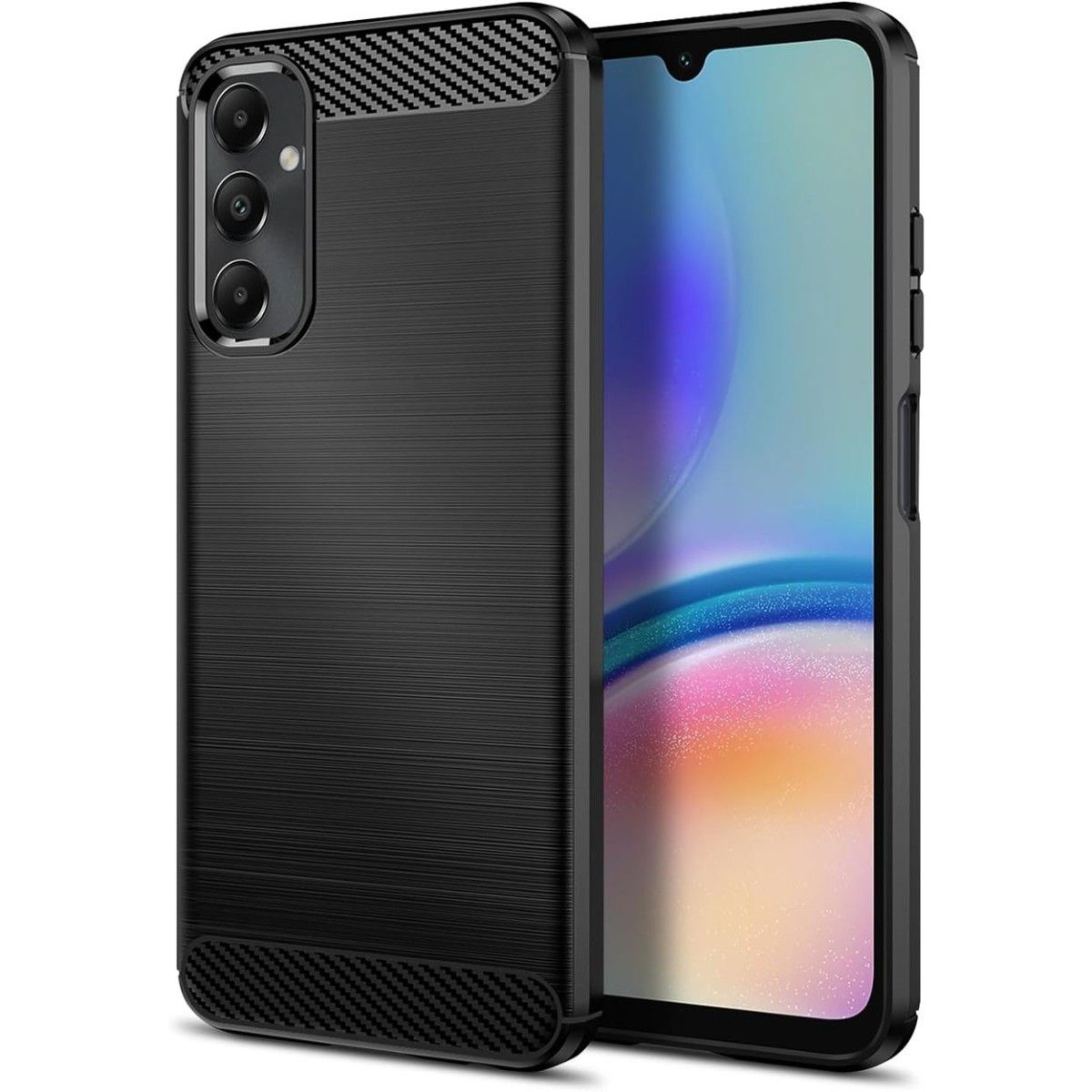 Funda Gel Tpu Tipo Carbon Negra para Samsung Galaxy A05s