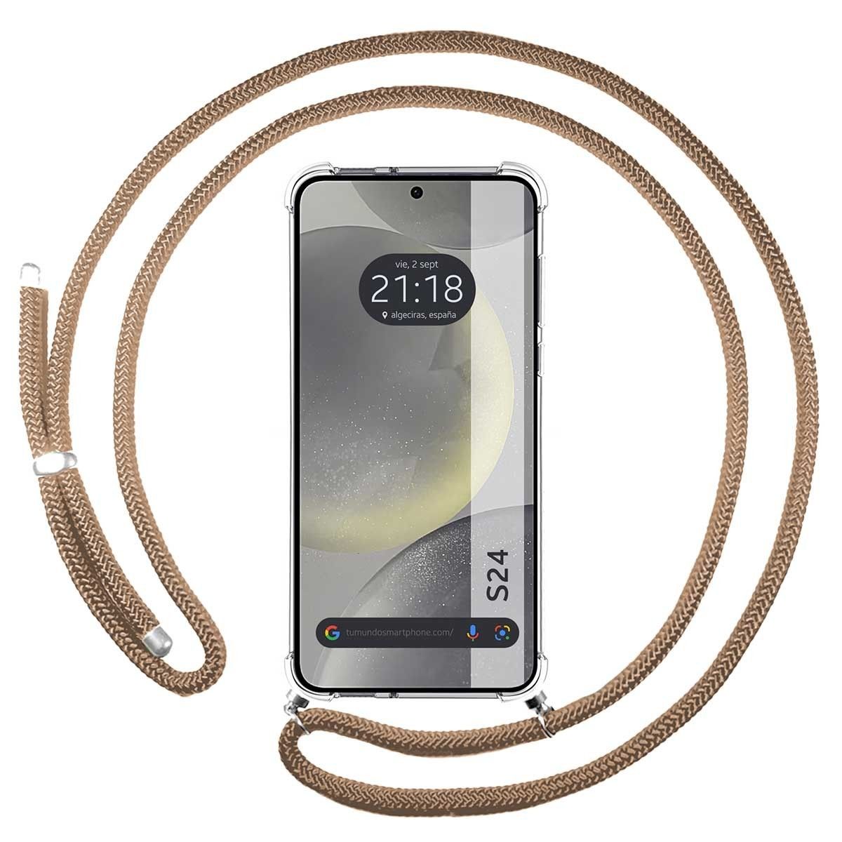 Funda Colgante Transparente para Samsung Galaxy S24 5G con Cordon Camel