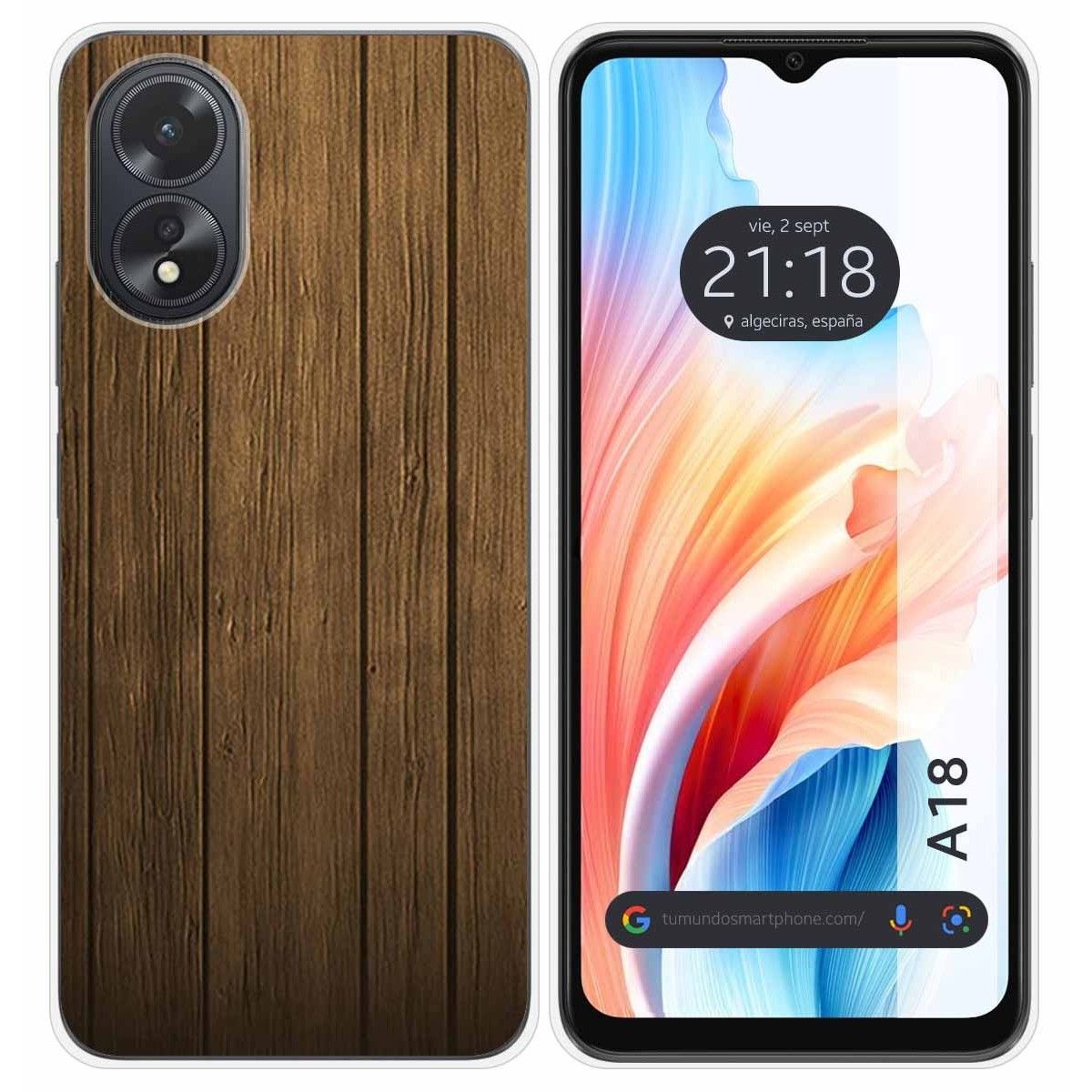 Funda Silicona para Oppo A18 diseño Madera Dibujos