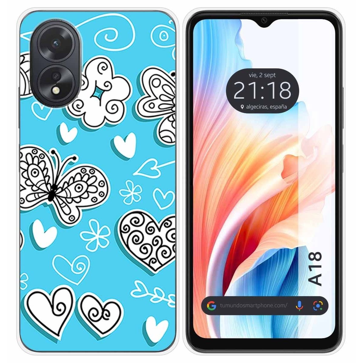 Funda Silicona para Oppo A18 diseño Mariposas Dibujos