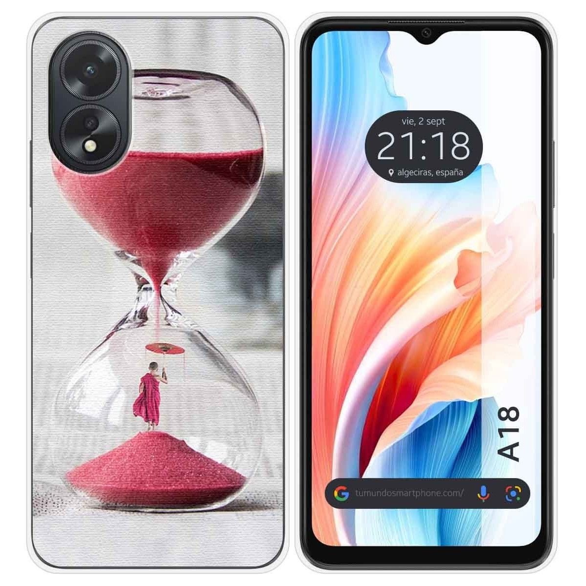 Funda Silicona para Oppo A18 diseño Reloj Dibujos