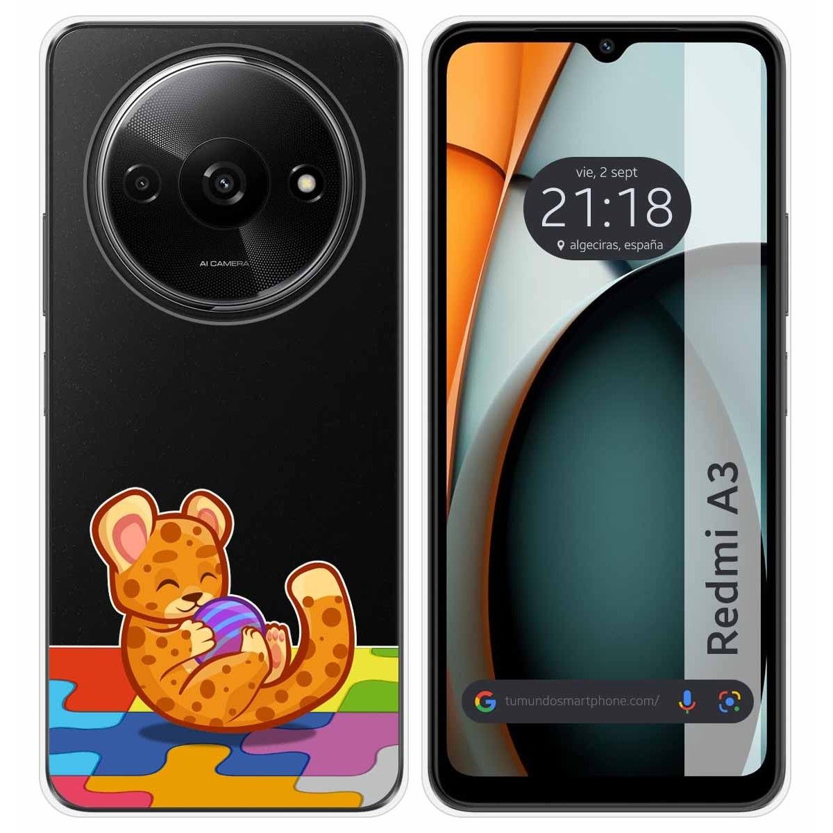 Funda Silicona Transparente para Xiaomi Redmi A3 diseño Leopardo Dibujos