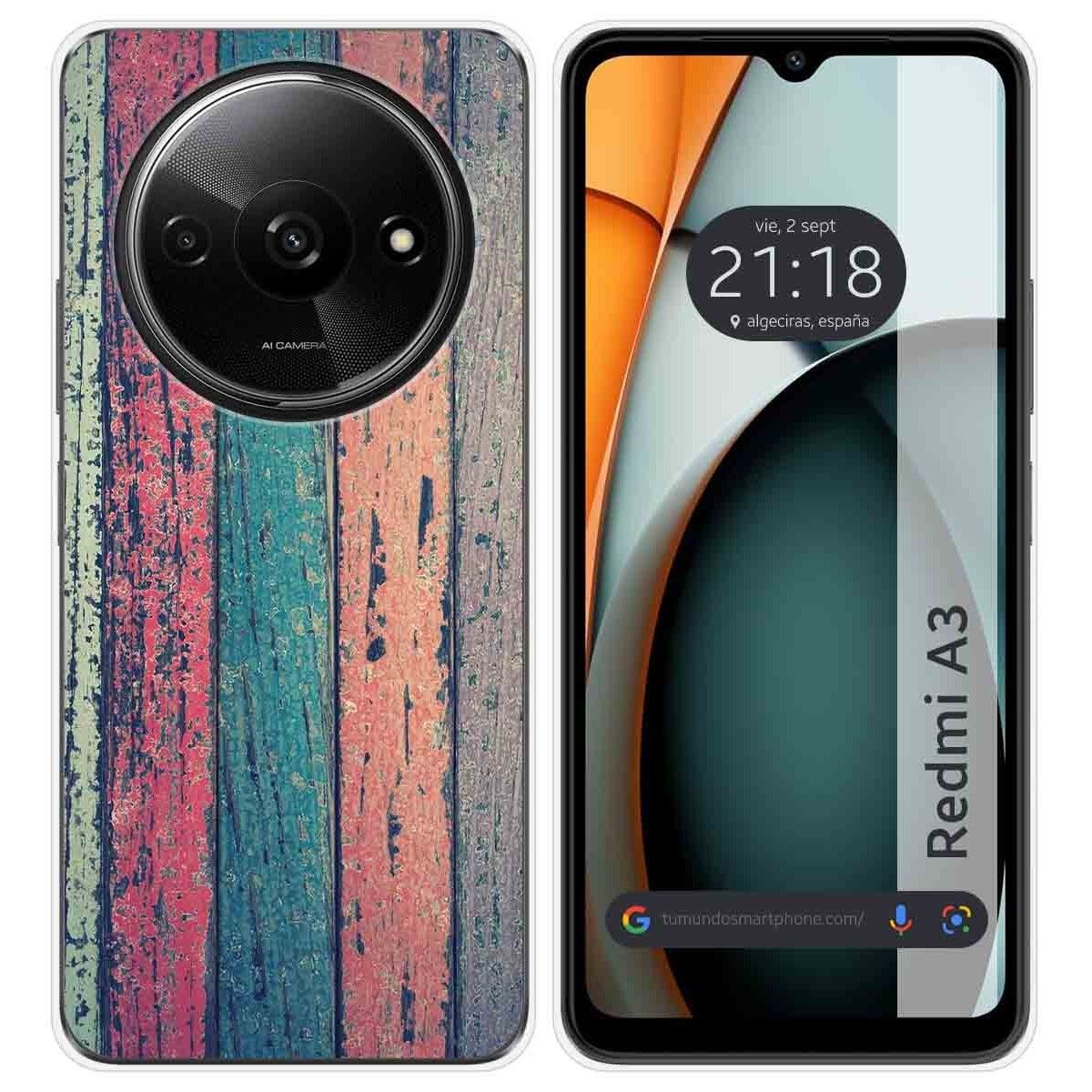 Funda Silicona para Xiaomi Redmi A3 diseño Madera 10 Dibujos