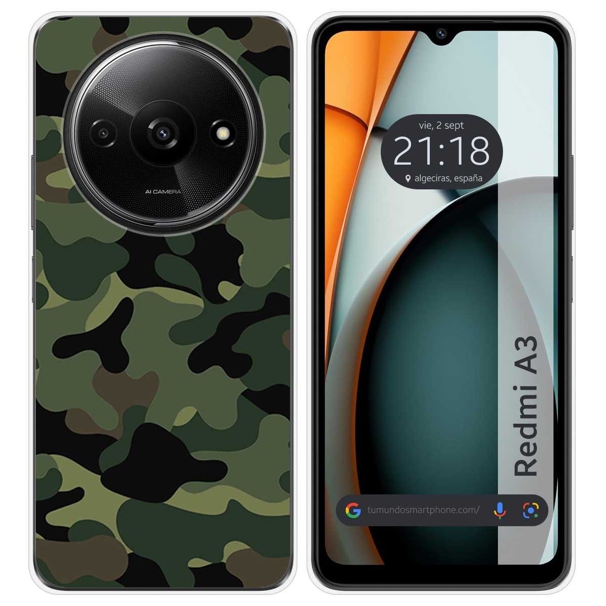 Funda Silicona para Xiaomi Redmi A3 diseño Camuflaje Dibujos