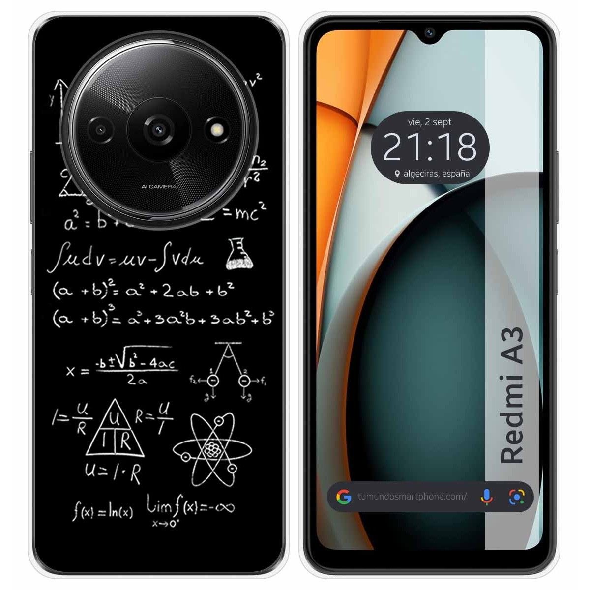 Funda Silicona para Xiaomi Redmi A3 diseño Formulas Dibujos