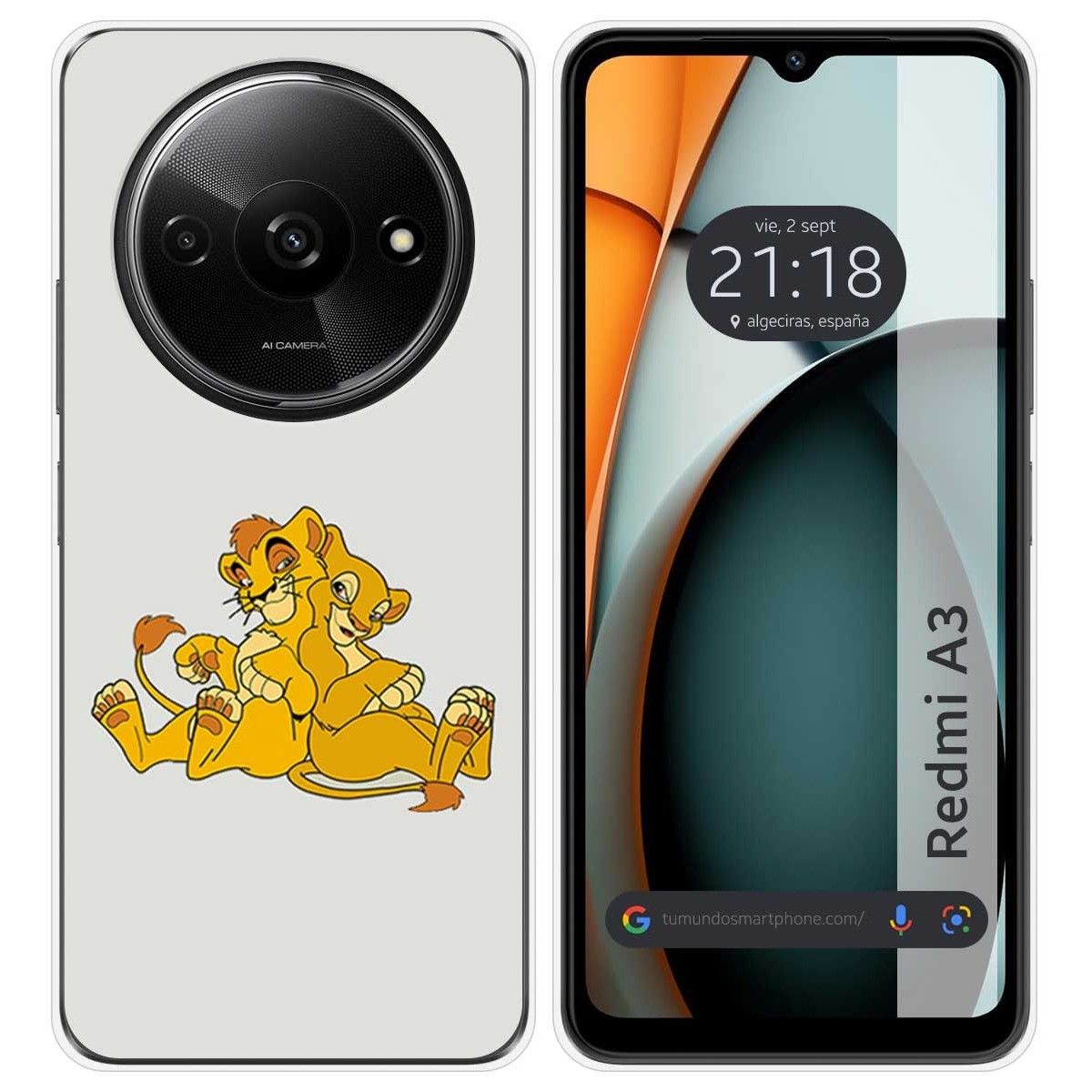 Funda Silicona para Xiaomi Redmi A3 diseño Leones Dibujos