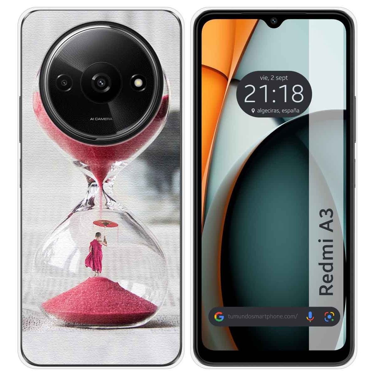 Funda Silicona para Xiaomi Redmi A3 diseño Reloj Dibujos