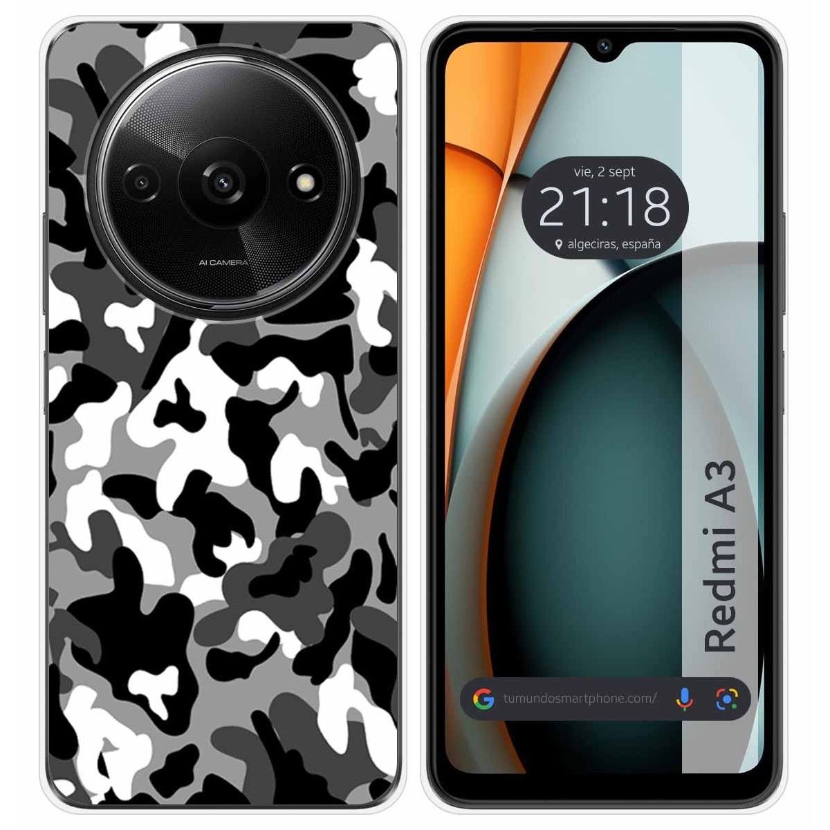 Funda Silicona para Xiaomi Redmi A3 diseño Snow Camuflaje Dibujos